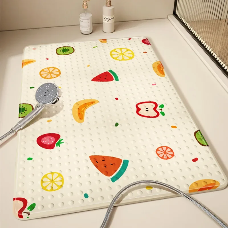 Colorful Printed Pattern Bathroom Anti Slip Mat Shower Children's Bathroom Safety Mat Anti Fall PVC Waterproof Toilet Floor Mat