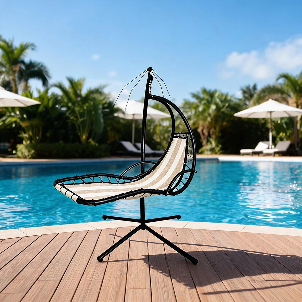 For Textilene Swing Chair Replacement Seat Cloth with Rope for Hanging Chair Frames Measuring Approximately 64x197x23CM