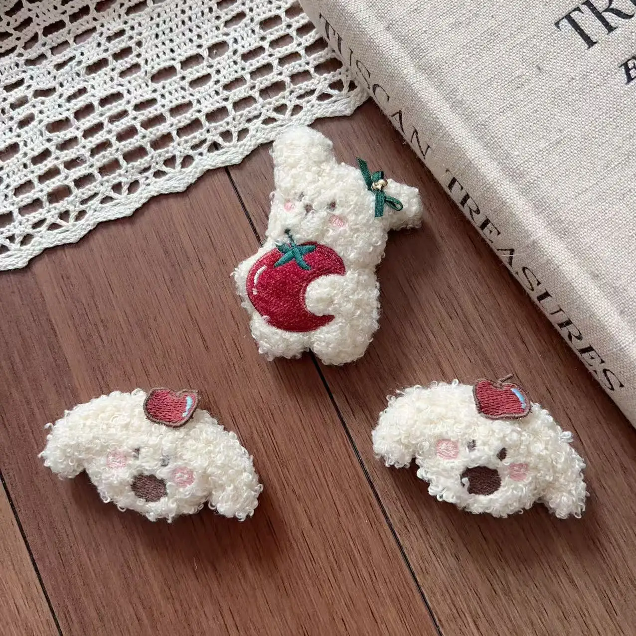 

Multifunctional Plush Stuffed Cartoon Bear Puppy Hair Clip Brooch Lightweight for Shoes Socks Hat Bag Clothing Trim
