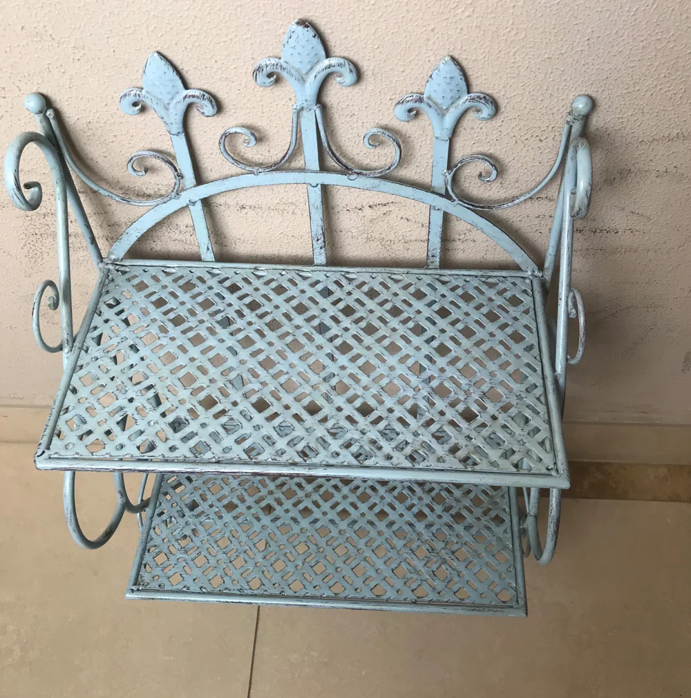 2 Tier ręcznie Retro Vintage Metal francuski półka ścienna