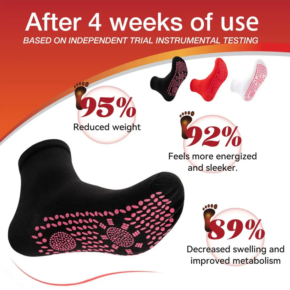 Носки с подогревом из полыни, хлопковые носки до середины икры, нескользящая массажная подошва для женщин, йоги, менструальные зимние теплые