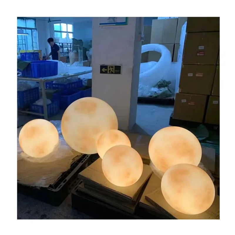 Outdoor Decoration Lunar Landscape RGB Color Changing Giant Space Ball Full Moon  Emitting Diode Light