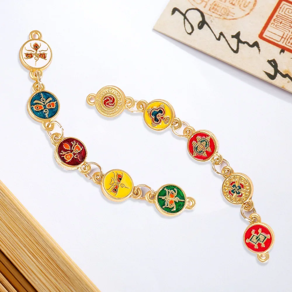 

diy materials for hand-woven double hanging accessories of the God of Wealth and retro Thangka ornaments with ethnic style