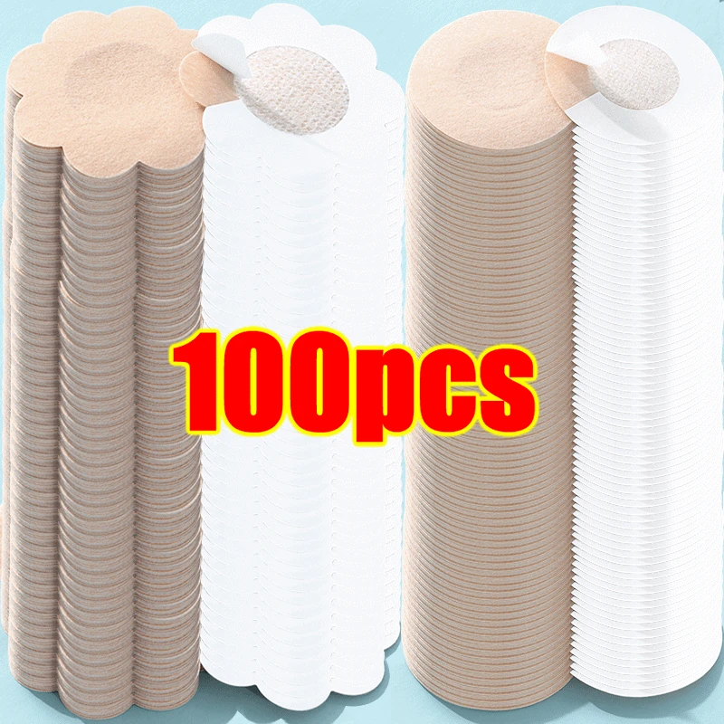 2-100pcs Nipple Pasties Breast Lift Tape Women's Invisible Overlays on Bra Stickers Chest One-off Nipple Covers Pads Lingerie