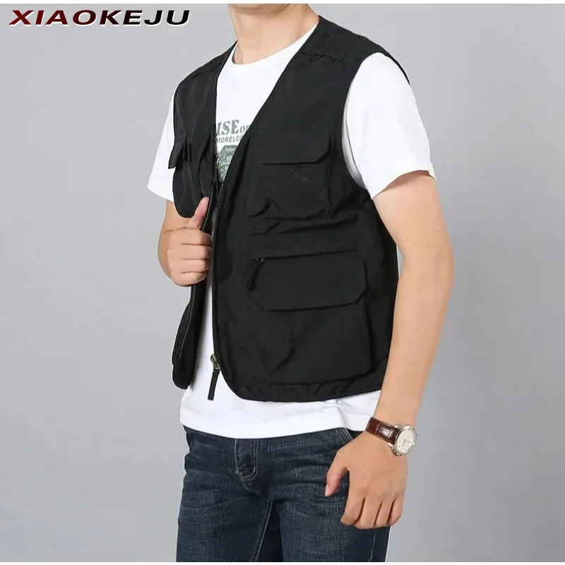 

Vest Fishing Work Sleeveless Men Jackets Jacket Clothing MAN Fashion Leisure Gilet Plus Size Outerwear Hunting Camping Hiking