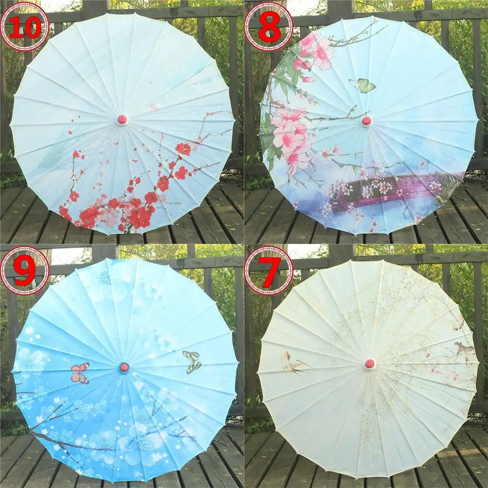 المطبوعة الحرير تزييت ورقة مظلة الشريط تقليم 56 سنتيمتر حجم الاطفال مظلة الزخرفية شرابة تصميم النمط الكلاسيكي #4