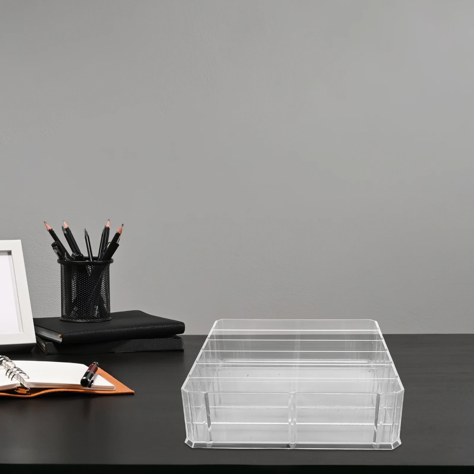 

Large 6-Compartment Storage Box Transparent Money Tray Desktop Organizer Grids Cashier Desktop File Organizer Box Coin Holder