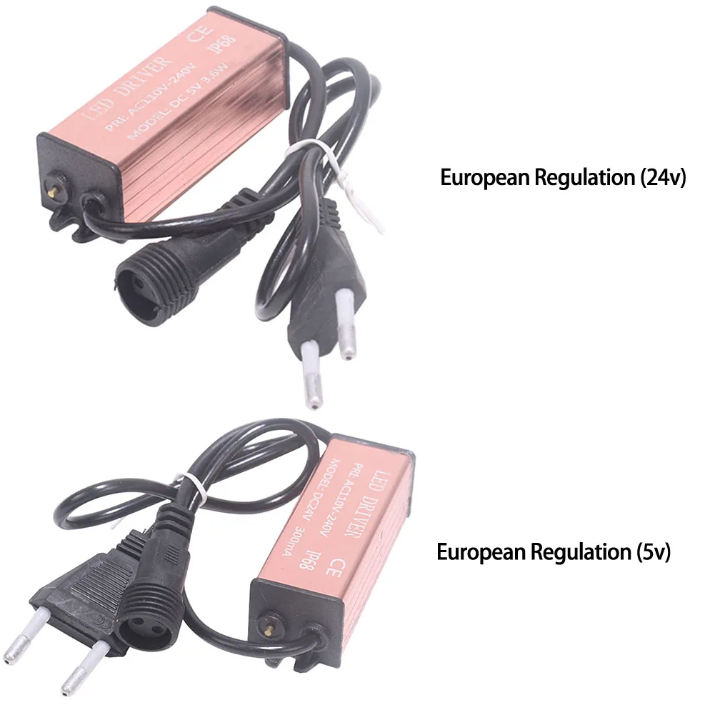 5V/24V AC To DC Low Voltage Transformer Waterproof Low Voltage LED Transformer EU Plug EU Power Adapter for Outdoor LED Lights