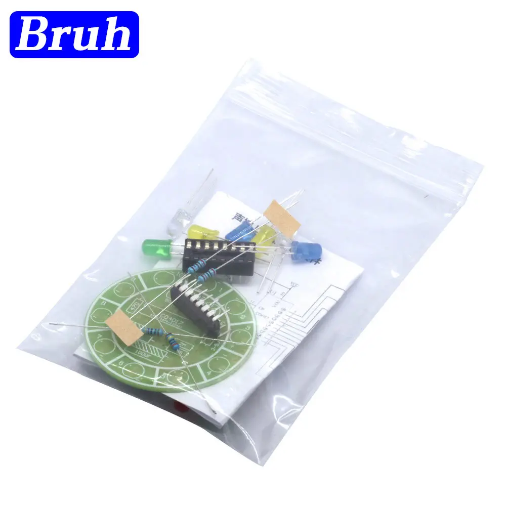 CD4017 Colorful Voice Control Rotating LED Light Kit DC 5V Electronic Manufacturing Diy Kit Spare Parts Student Laboratory