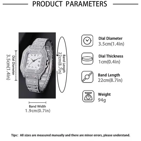 10 best sales पुरुषों के लिए हीरे की घड़ी - №7