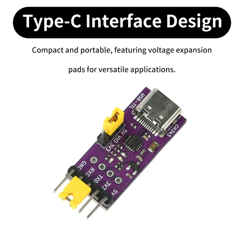 Super Sale USB to TTL Serial Port USB Type-C Interface Communication Conversion Module 6Mbps High-Speed CH344 CH348 Chip