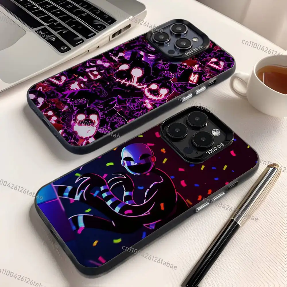Nueva Funda para Teléfono iPhone 17 16 15 14 13Pro 12 11Xs X XR Max, Diseño Five Nights at Freddy's (FNaF), Carcasa Rígida de PC+TPU con Láser, Color Negro