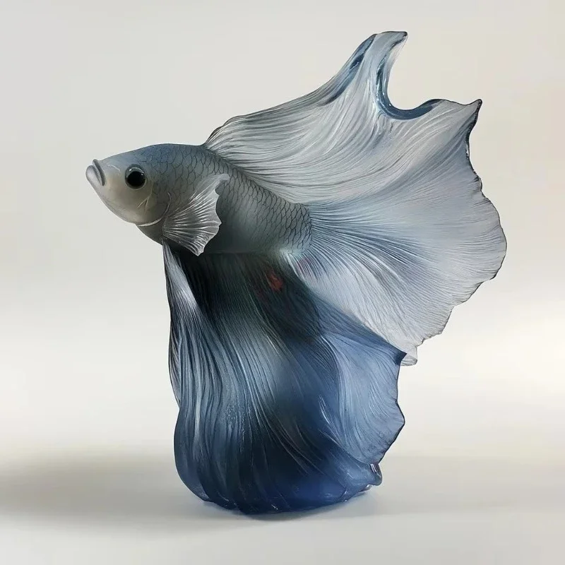 Hand carved home decoration, crystal fish decoration