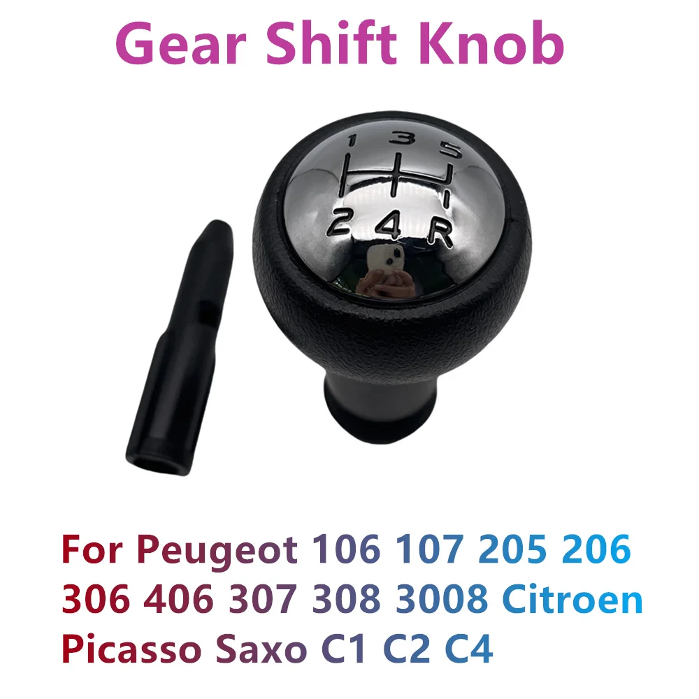 5 Speed Gear Shift Knob For Peugeot 106 107 205 206 306 406 307 308 3008 Citroen Picasso Saxo C1 C2 C4 Pen Ball Car Accessories