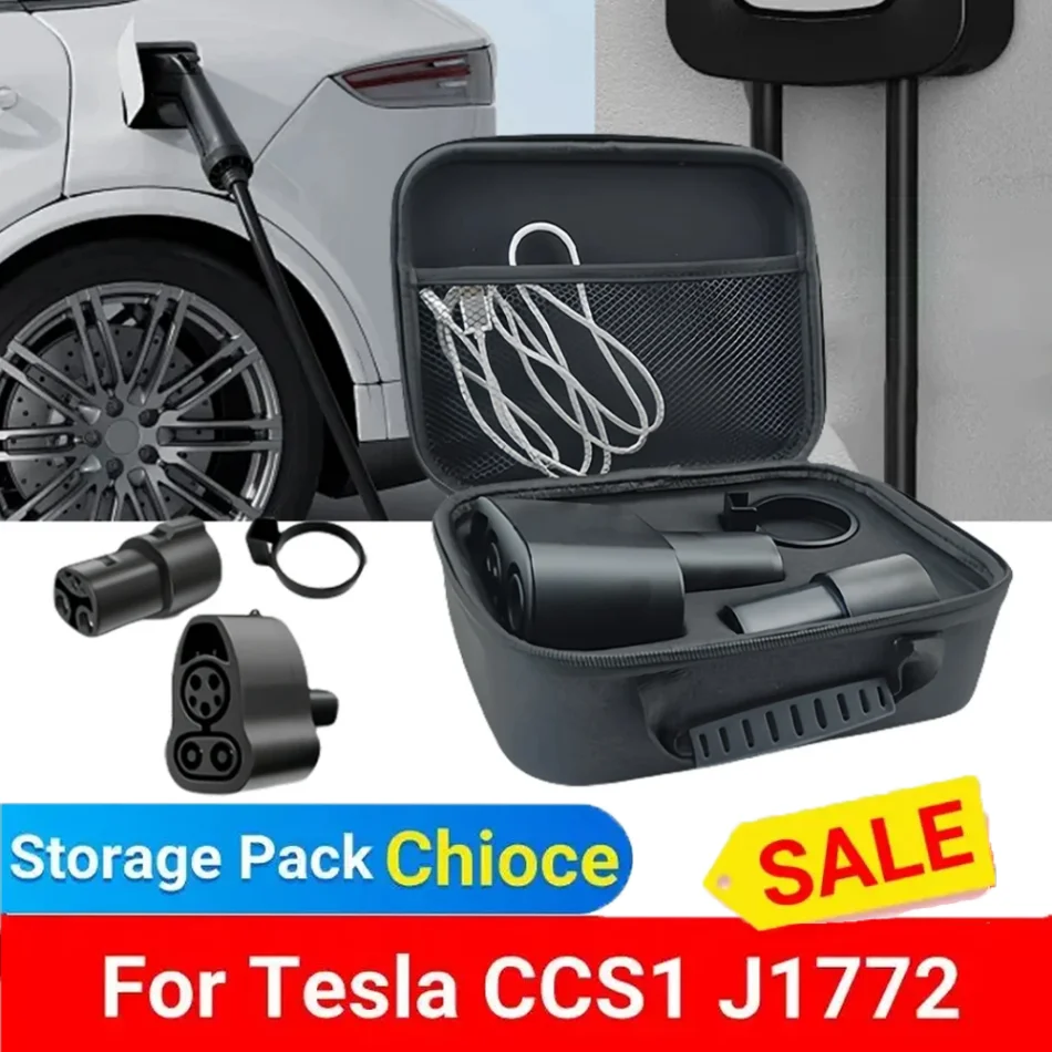 

For Tesla CCS1 J1772 Charger Adapter EVA Convenient Storage Bag Suitable for Electric Vehicle Charging Accessories Waterproof