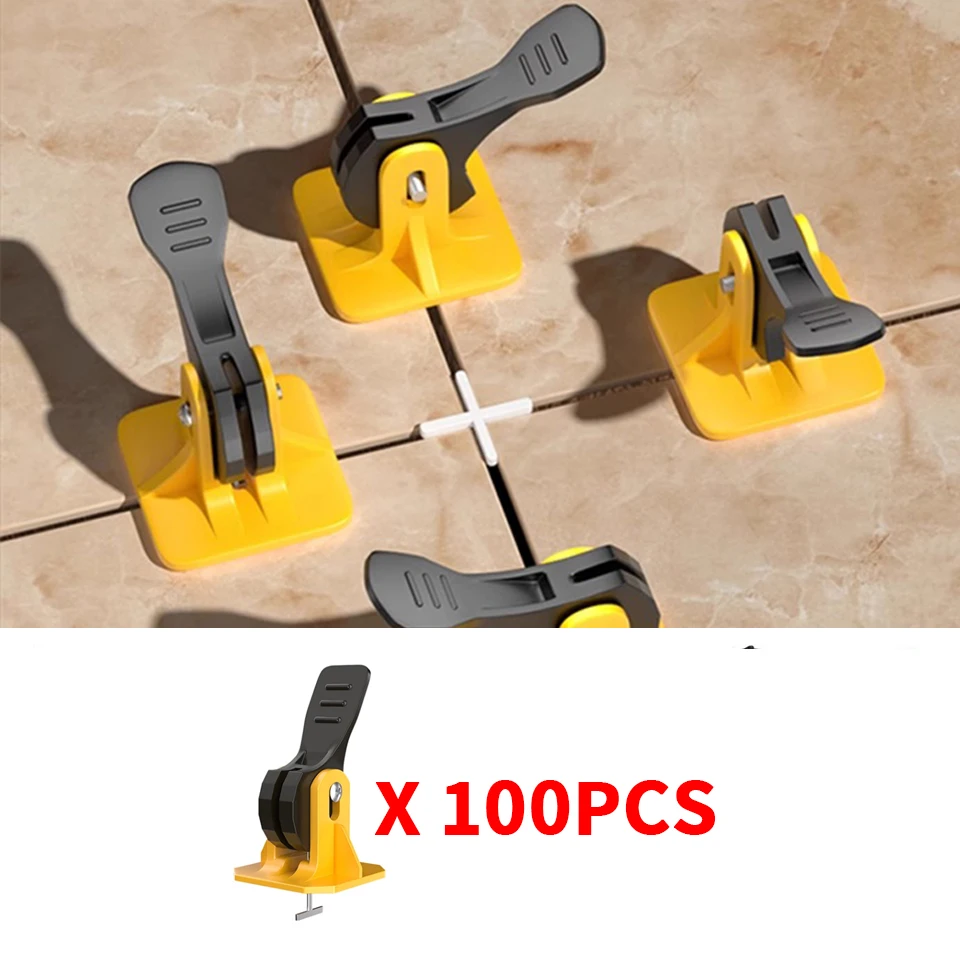 

100Pcs Floor Tile Leveling System Clips Leveler Adjuster for the Tile Laying Fixing Flat Ceramic Wall Construction Tools