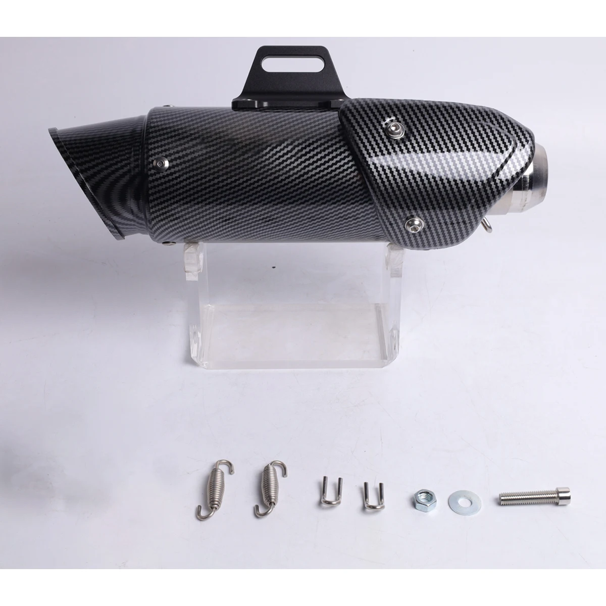 

51mm oblique mouth CNC ear with cover Universal motorcycle carbon fiber exhaust muffler steel silencer belt DB Killer Z1000 Z900