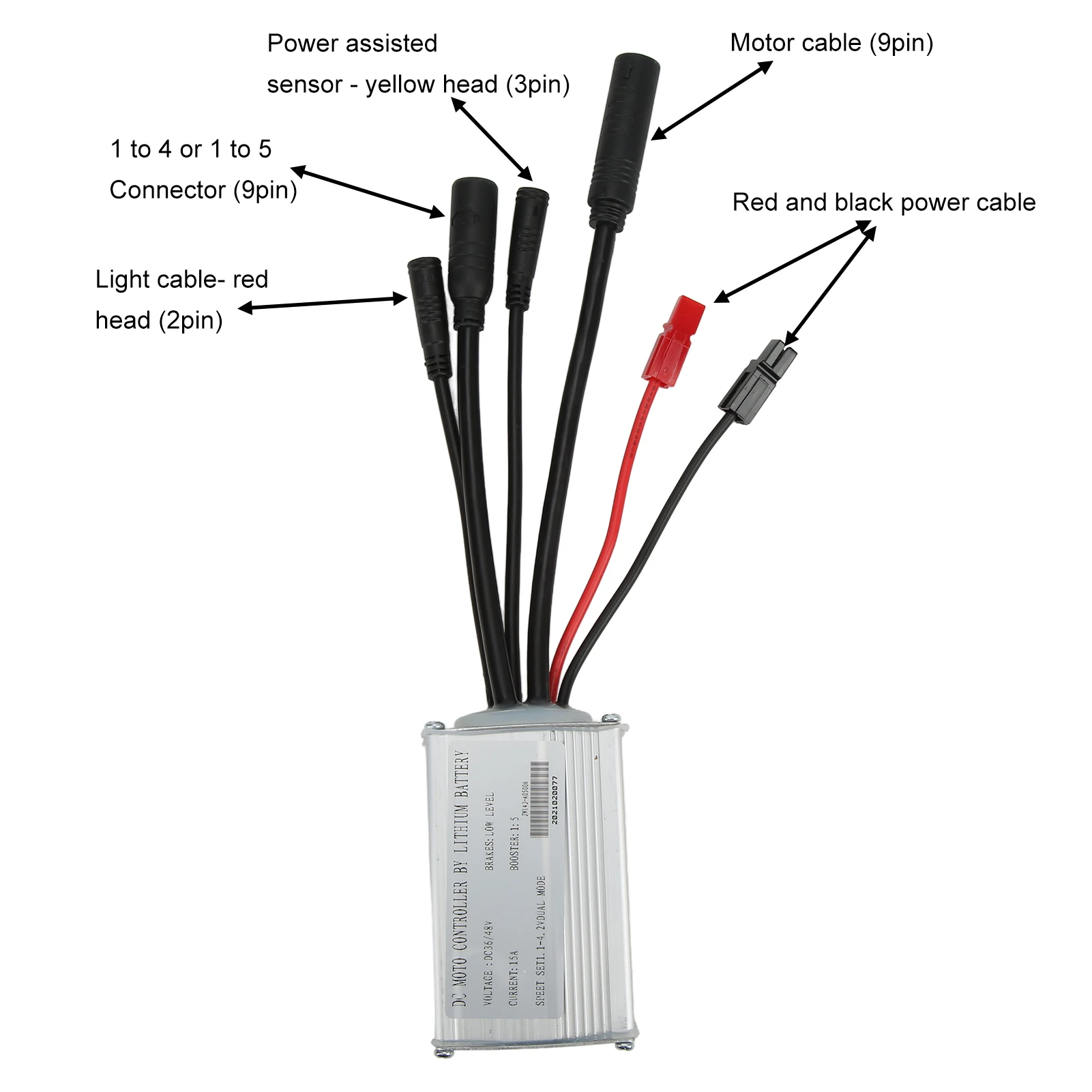 مجموعة أدوات تحكم الدراجة الكهربائية بدون فرش أجهزة كاملة مع مقبض فرامل لمحرك 36 فولت/48 فولت 250 وات #5