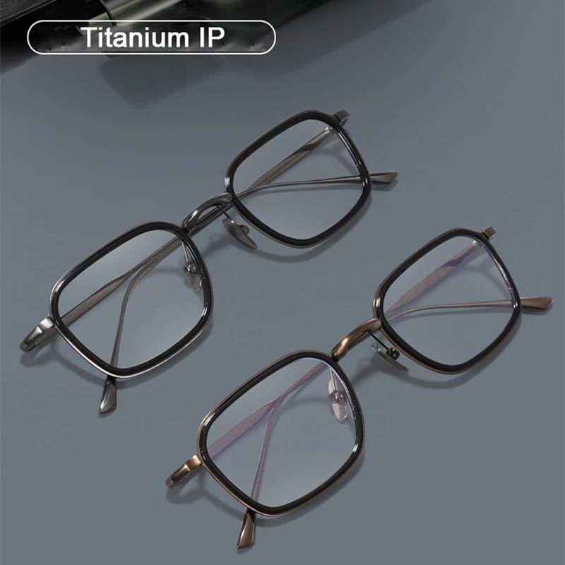 Japanische Marke Designer Acetat Titan Brille Rahmen Quadratische Business herren Brillen Luxus Ultra Licht Business Brillen