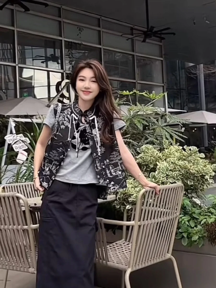 

Модный приталенный жилет в китайском стиле, подкладка для пальто, весенний, новый, ретро, в национальном стиле, рекомендовано Бай Сюэ