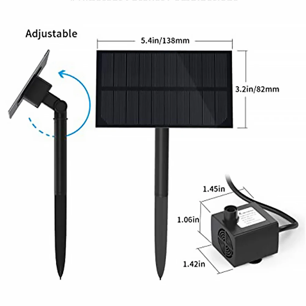 

1.5W Solar Pond Pump Solar Powered Water Fountain Pump Solar Fountain Pump Kit for Bird Bath Ponds Garden Fish Tank and Outdoor