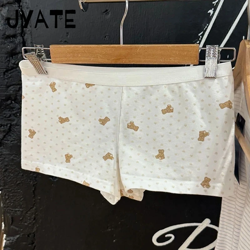 Cute Little Bears Hearts Print Shorts Women New Casual Cotton Patchwork High Waist Home Cozy Short Pant Sweet Chic Y2K Underwear