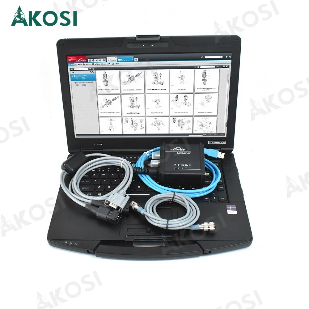 2024 Forklift Professional Diagnostic Tool For Linde Canbox BT Kit Electric CANBOX TO TRUCK Pathfinder LSG+CF54 Laptop