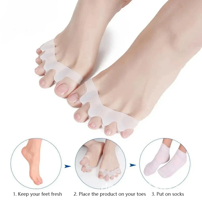 2Pcs=1Pair New Protective Toes Separator Suitable Bunion Corrector Material Soft Gel Straightener Spacers Stretchers Care Tool