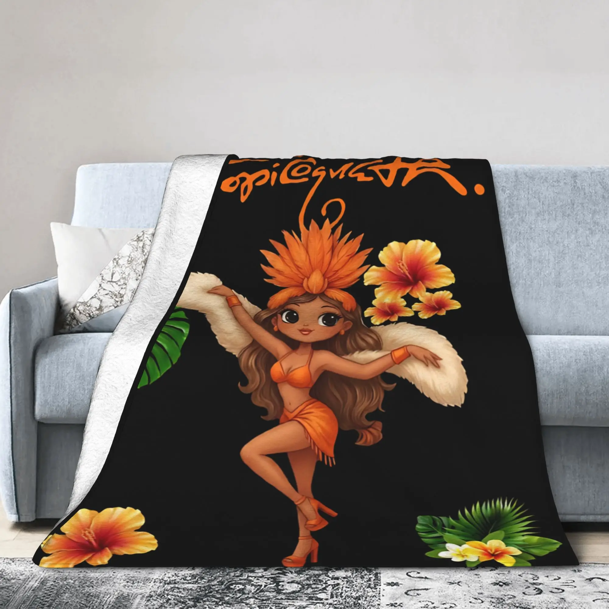 Karol G Tropicoqueta Fleece Blanket  Creative Throw Blanket for Home 150*125cm Quilt
