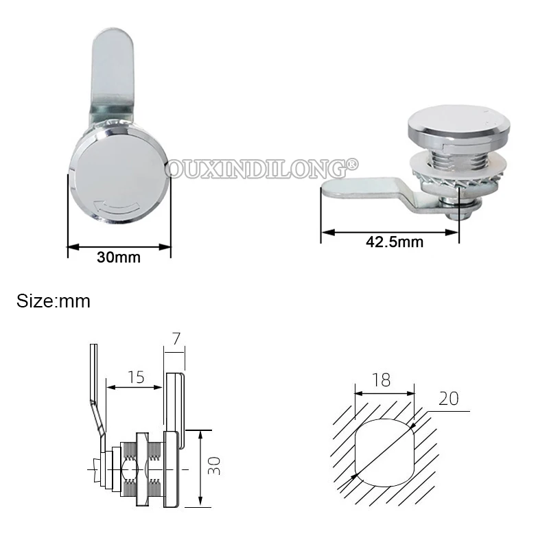 10PCS Zinc Alloy Distribution Cabinet Door Lock Switch Control Cabinet Lock Charging Pile Equipment Lock with Waterproof Cover
