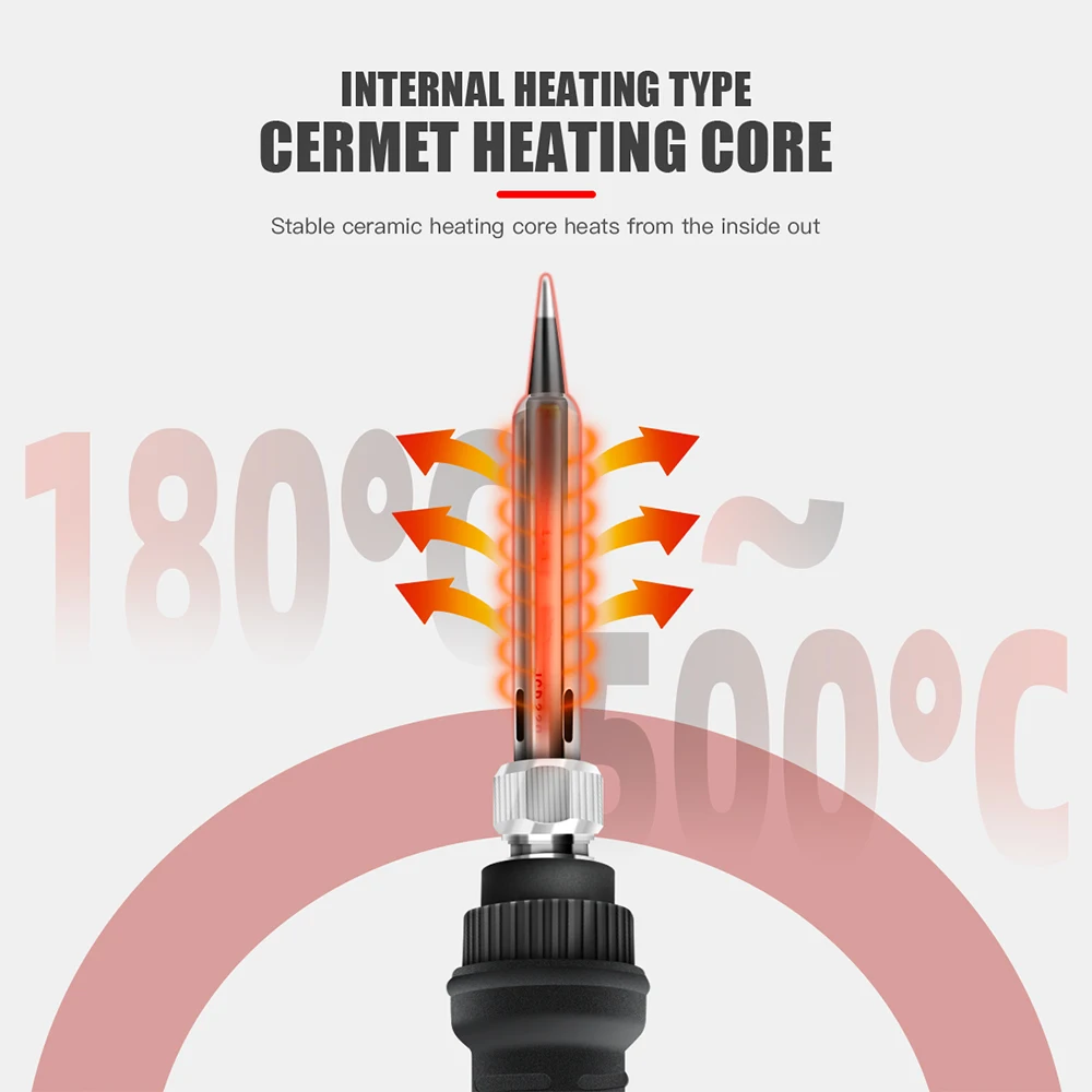 JCD 908UElectric 납땜 인두 조정 가능한 온도 디지털 디스플레이 솔더 주석 철 팁이있는 전자 용접 수리 도구