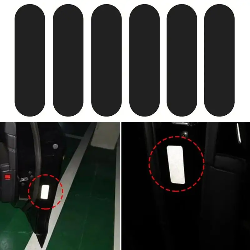 Motorcycle Helmet Reflective Decals Invisible Black Rectangle Simple Design Stickers for Motorbike Safety Use