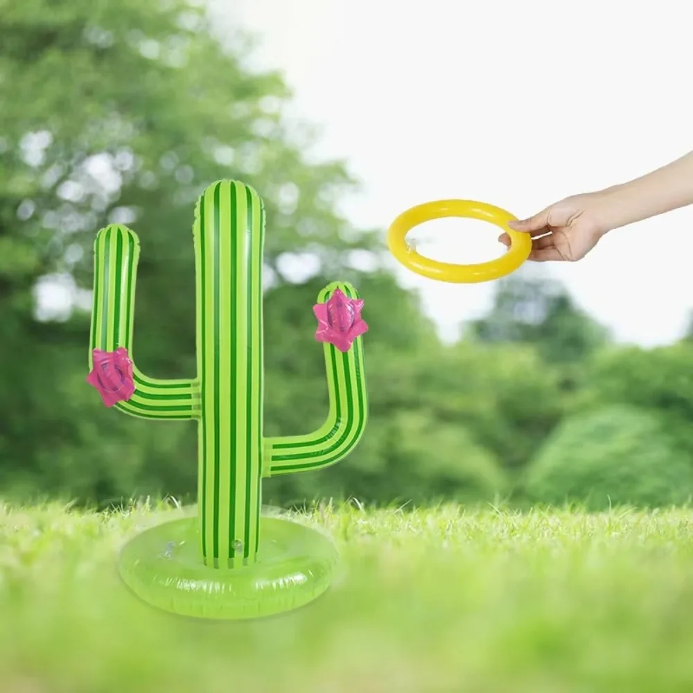 Gioco di lancio dell'anello di cactus gonfiabile in PVC Gioco di lancio galleggiante di cactus Gioco di lancio galleggiante gonfiabile divertente interattivo