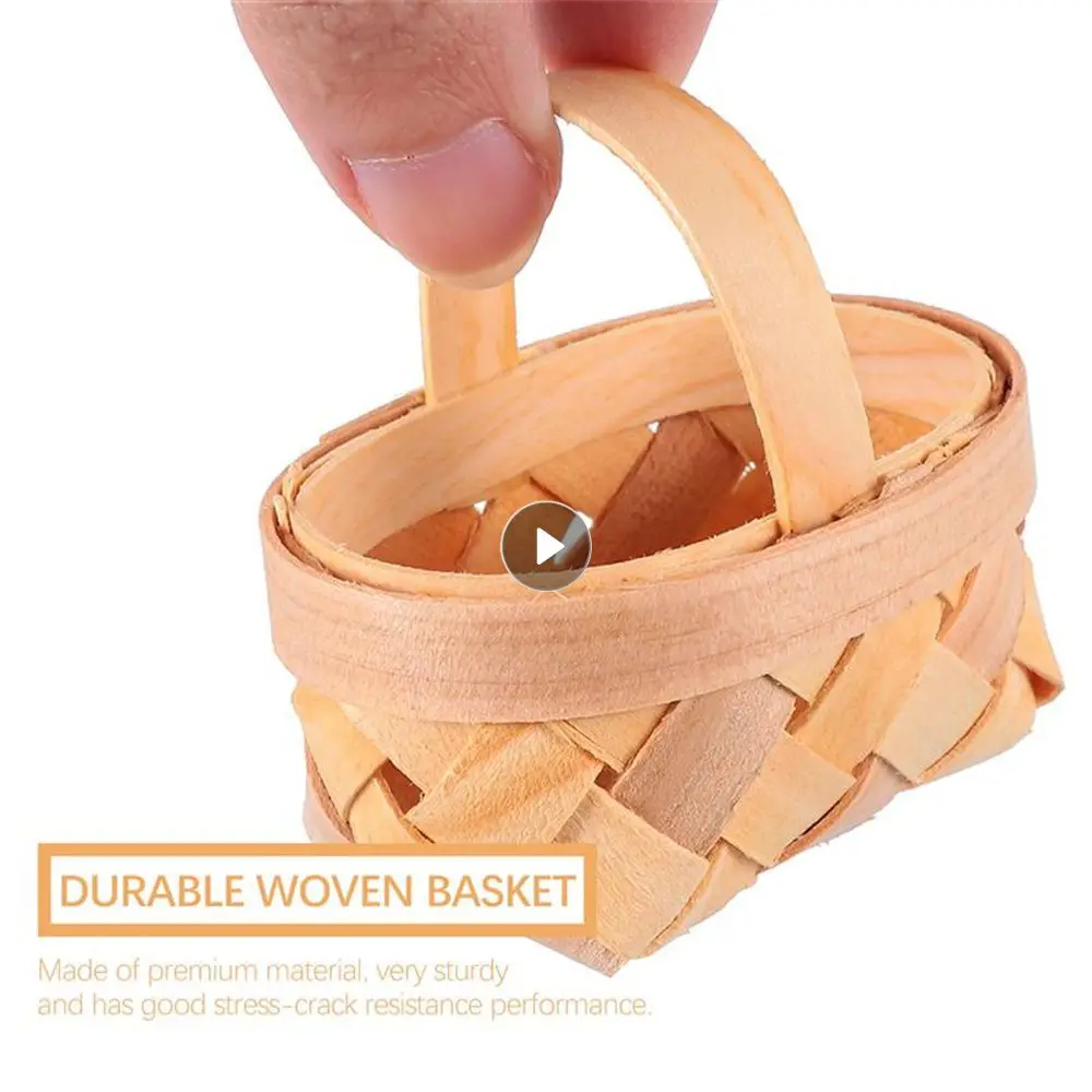 Woven Basket Decorations Stress Cracking Resistance Made Of High-quality Materials Simple And Delicate Handwoven Mini Basket