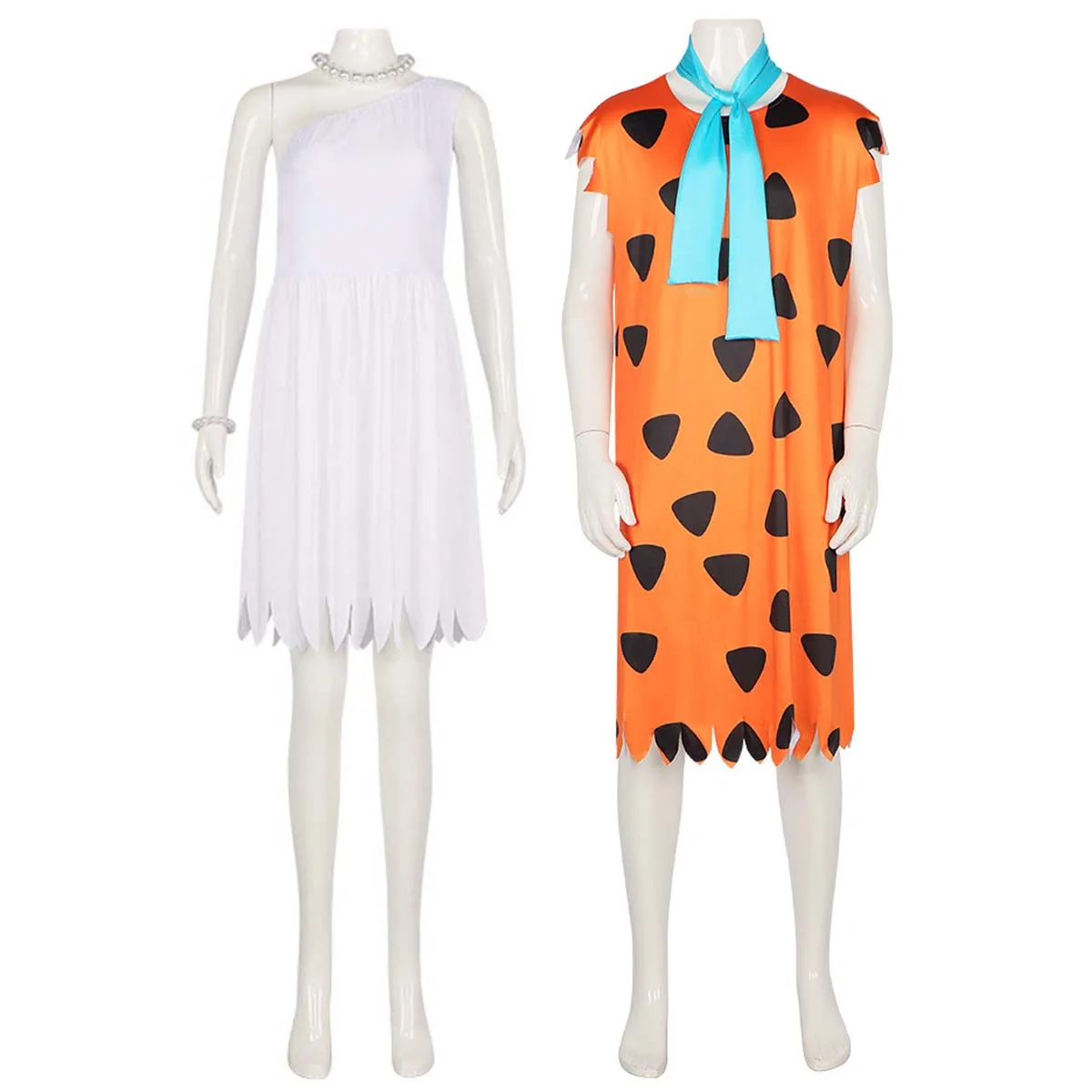 Halloween Adult Couple Caveman Wilma Flintstone Men Women Cosplay Party Outfit