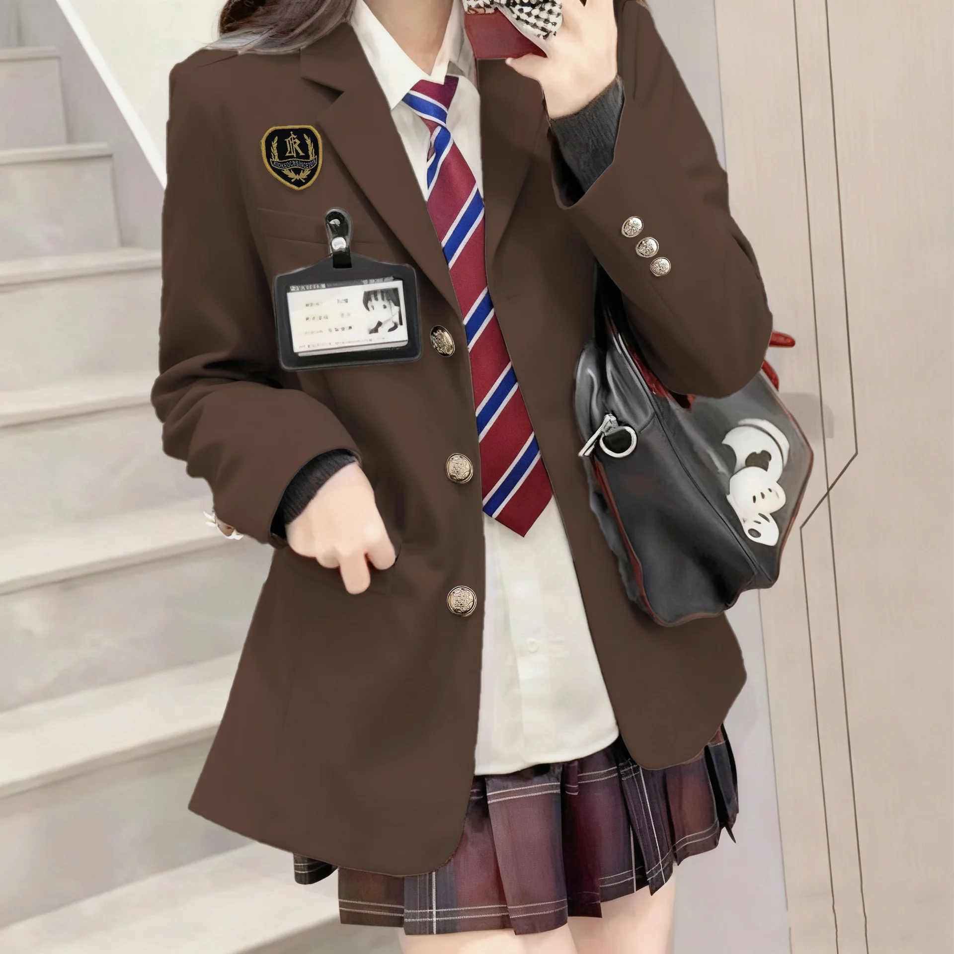 Black Suit Jacket for Women Spring Autumn New Style College Style Wine Red Cosplay Small Western Clothes Top Quality Polyester