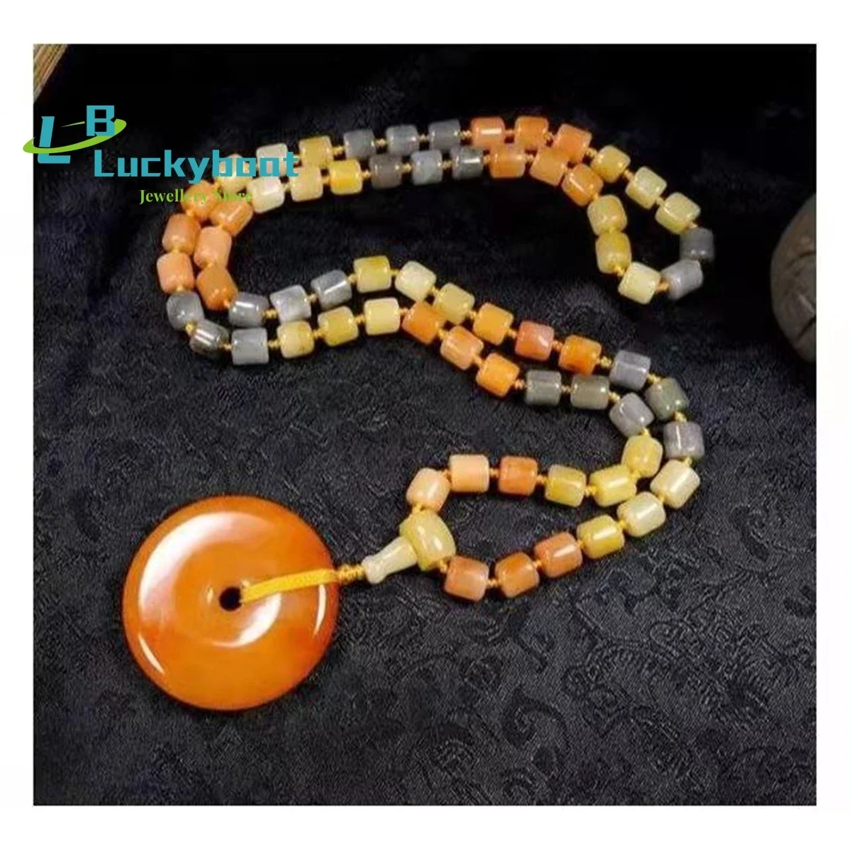 

Оптовая продажа, женская цепочка для свитера из золотой шелковой нефрита Синьцзян в подарок для семьи и друзей, очаровательные ювелирные изделия, модные женские роскошные украшения