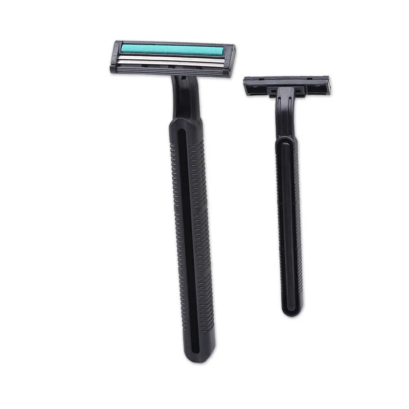 ماكينة حلاقة يدوية للرجال مكونة من طبقتين محمولة متعددة الوظائف برأس شفرة ثابتة من الفولاذ المقاوم للصدأ يمكن التخلص منها أداة راقية