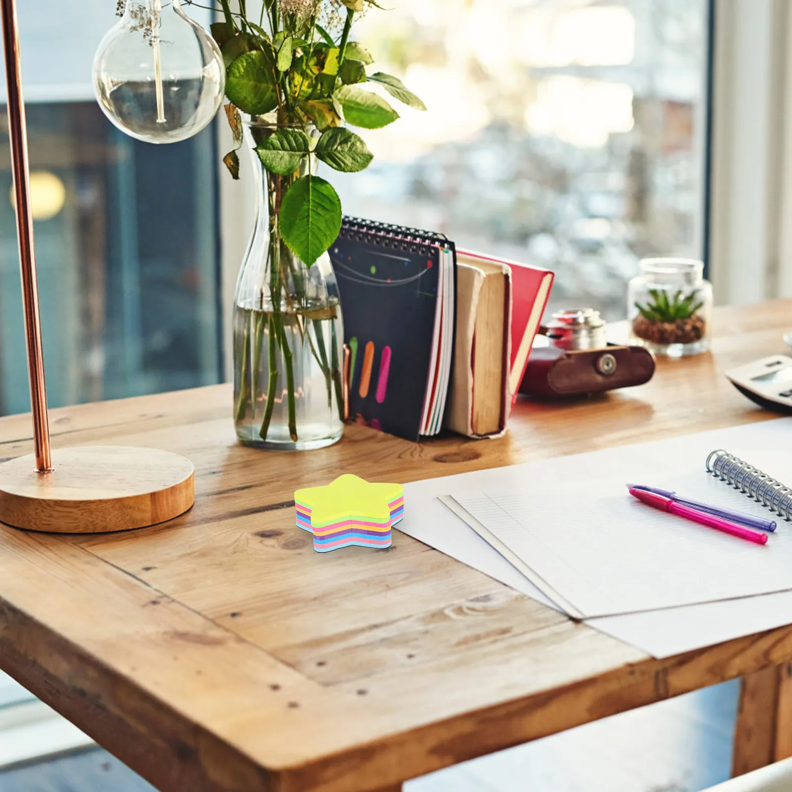 

16Pcs Star Shaped Self Adhesive Notepads Colorful Note Pads for Office School Home Planner Journal Writing Pads