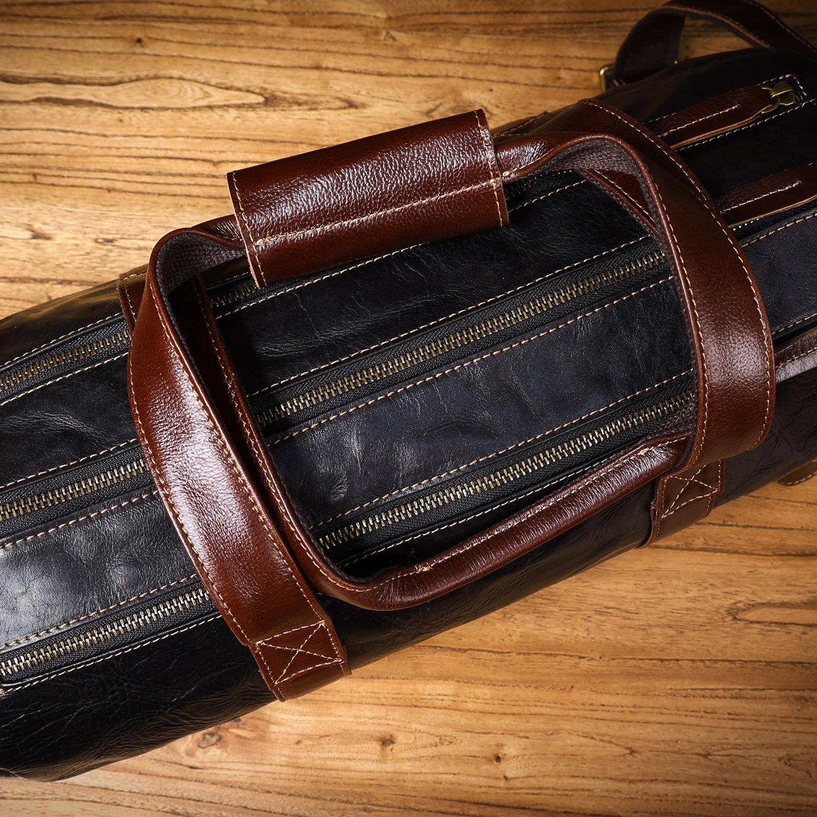 Echte Leder-Umhängetasche für Herren, Crossbody-Sporttasche aus pflanzlich gegerbtem Leder, modischer Casual-Stil, einfache Rindsledertasche – Detail 10