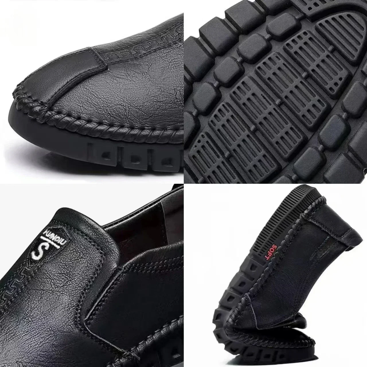 Hommes chaussures en cuir semelle souple chaussures décontractées automne confortable chaussures plates d'affaires homme chaussures de travail légères chaussure de conduite à enfiler Tenis