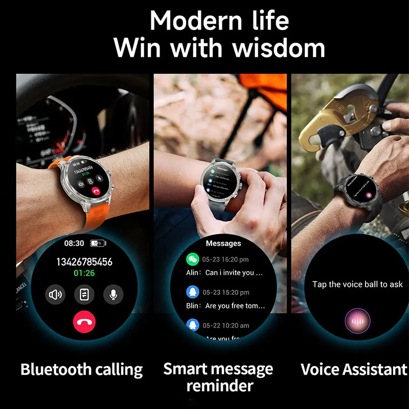 NORTH EDGE 1.85\' HD Display Smart Watch Men 710mAh Large Battery Sports Fitness Tracker Heart Monitor Smartwatch For IOS Android