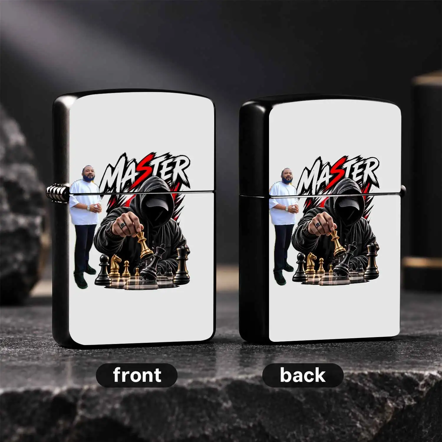 Creative Chess Master Themed Portable Igniter, Trendy Hooded Player Art Pattern Design, Full Scene Adaptation For Daily Commutes Outdoor Trips, Stylish Practical Gift Choice For Personal Use And Gifting A Humorous And Interesting Lighter