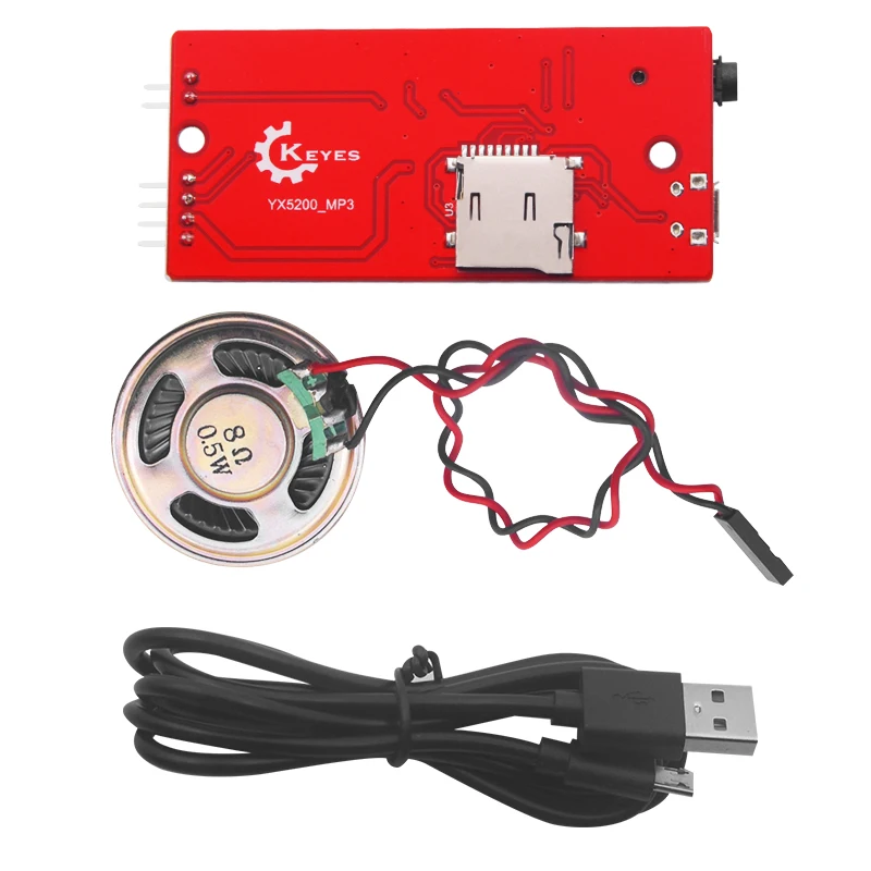 Picture 3: KEYES YX5200-24SS MP3 Voice Module With TF Card Solt +Speaker+Micro USB UART Port For Arduino &Raspberry Pi Projects DIY Kit