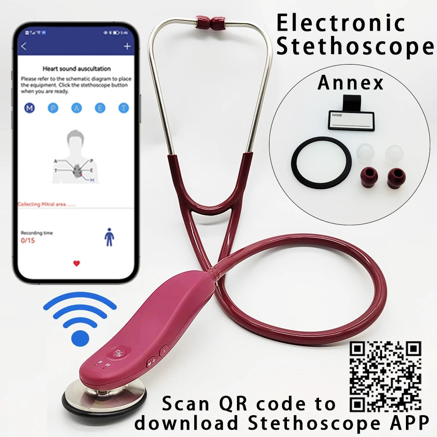 New Electronic Medical Bluetooth Digital Intelligent  Stethoscope Doctor Nurse  History Record Storage Multi-user  estetoscópio