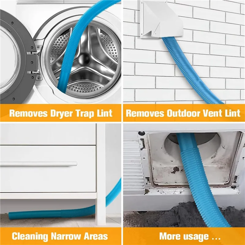 BBNV-Dryer Vent Cleaner Kit Vacuum Dryer Vent Hose Blue & Gray For V7 V8 V10 V11 V12 V15 Dryer Vent Attachment
