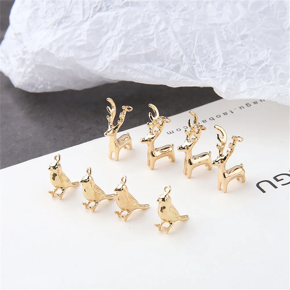 DIY Handmade Jewelry Accessories, Copper Plated Geometric Flowers, Leaves, Birds, Elk Pendants, Earrings, Pendants, Materials