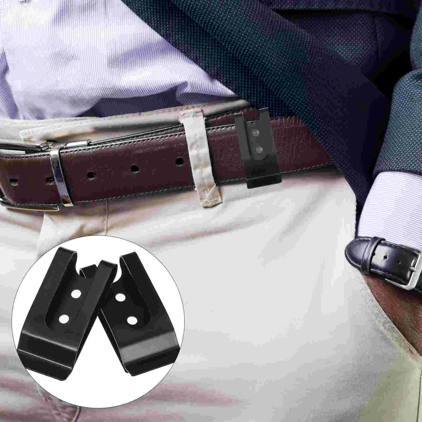 10pcs Metal Phone Case Back Clips 57x26mm Two Hole Design Belt Clips Iron Easy Install Rivets Versatile Holsters