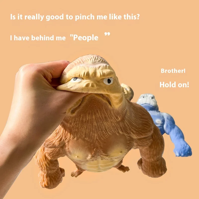 Jouet gorille de décompression Wang pâte à modeler décompression pincement musique poisson vert sculpture sur sable évent artefact filet rouge jouet