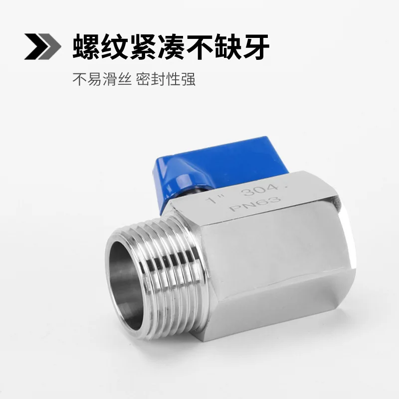 304 stainless steel double outer and wire miniature mini ball valve 1 minute